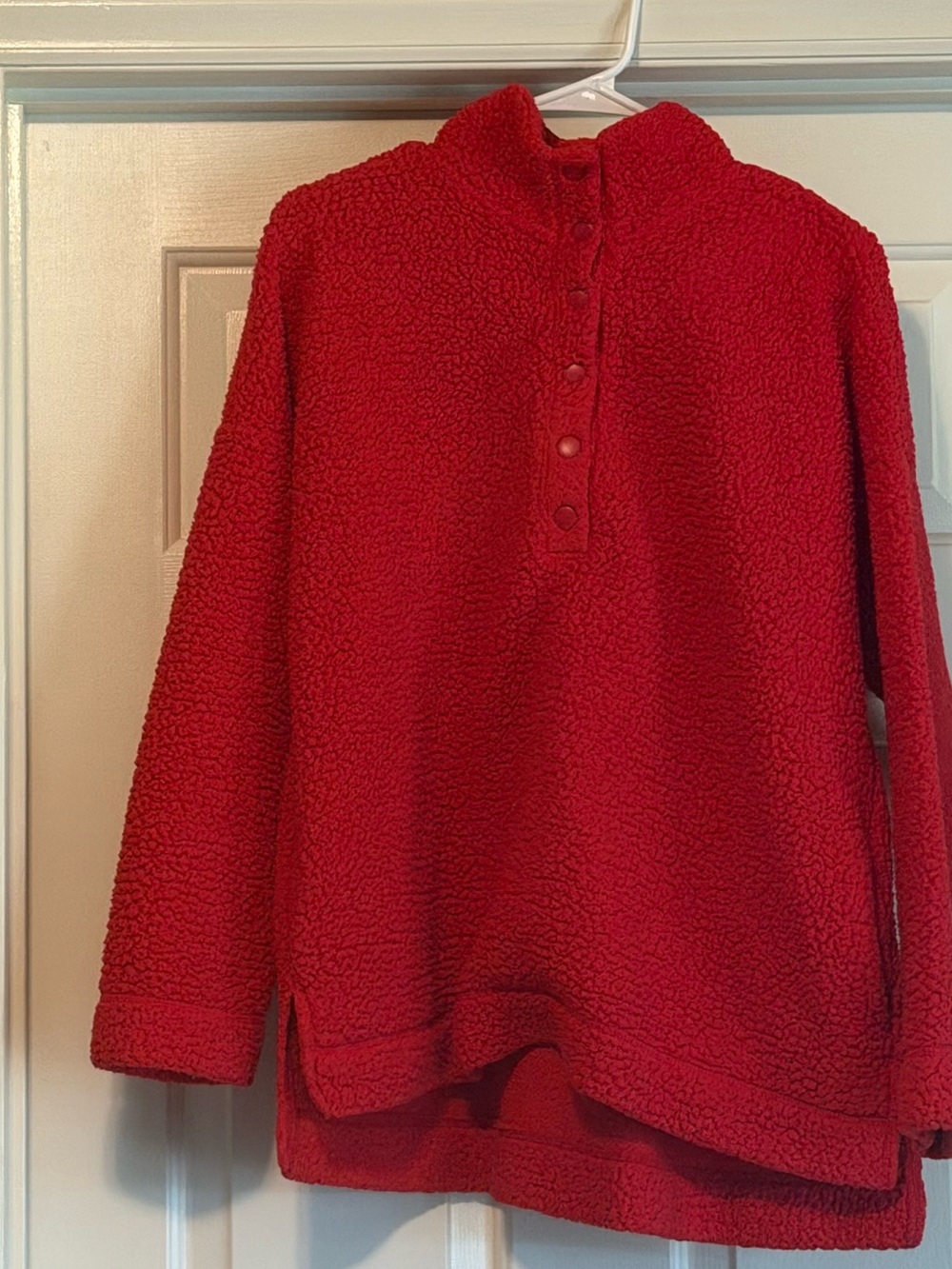 aerie Red Sherpa Lined Snap-Front Pullover